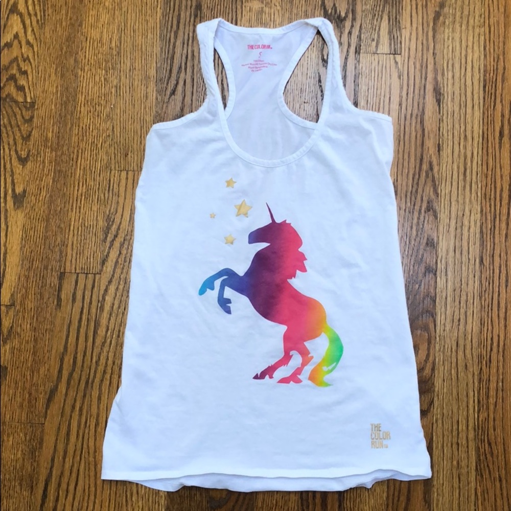 Color Run Unicorn Tank Top size S
